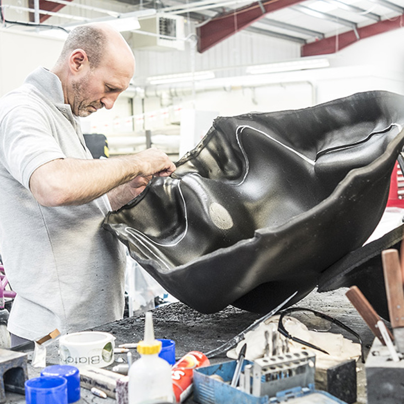 Hand crafted seat shell